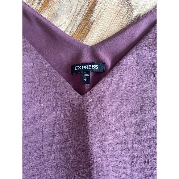 Express V-Neck Spaghetti Strap Camisole Tank Top Womens S Mauve Flowy - Picture 5 of 8